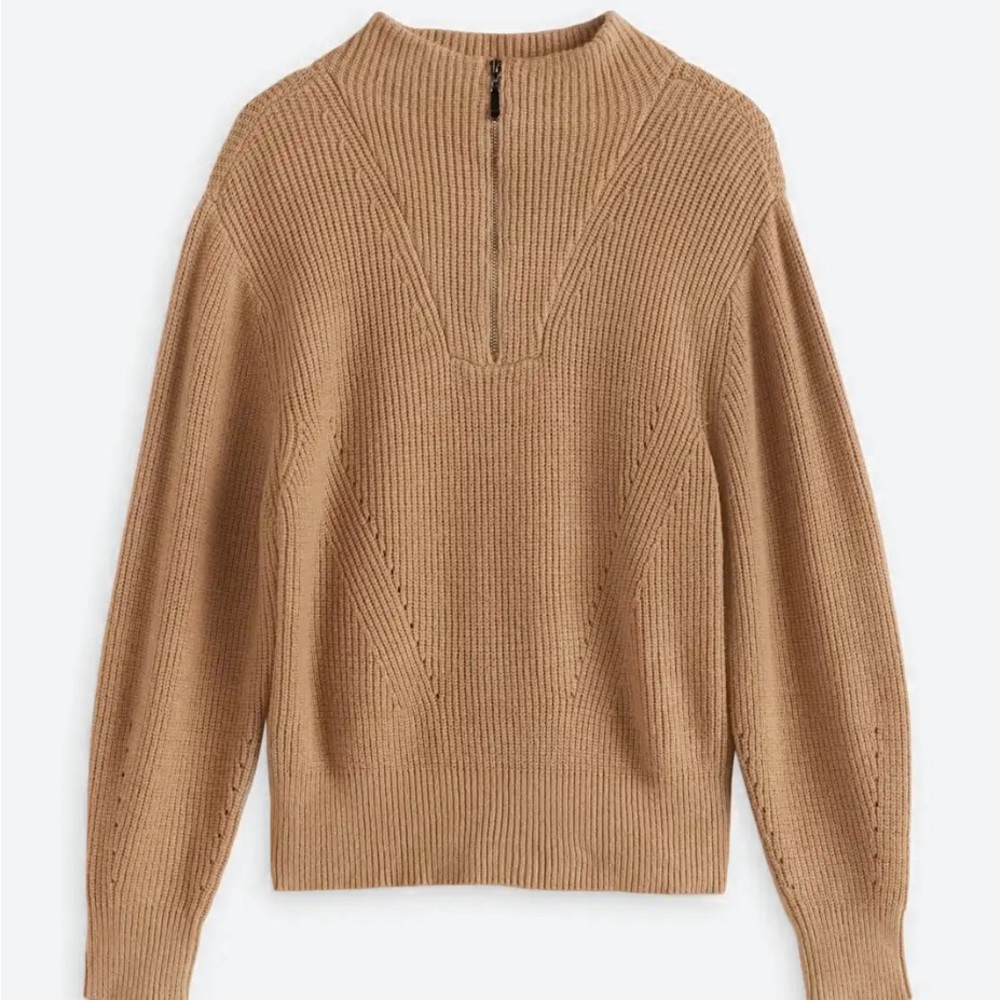 💫 NWT RD Style Laverne Pointelle Quarter Zip Sweater Size Large - Cozy & Chic